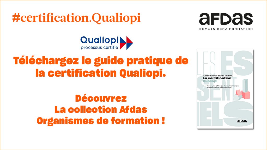 #certification #Qualiopi
[Organismes de #formation]
Téléchargez le guide pratique #LesEssentiels de la certification #Qualiopi 🆕 ow.ly/WqZy50CLSzB
#collectionOrganismesFormation