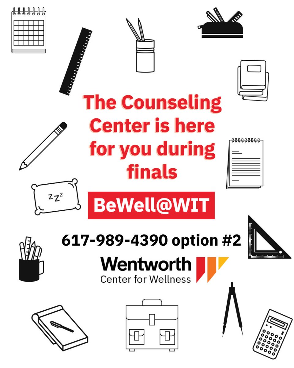 If you're in need of support during this last push before the end of the semester, please reach out for help! We’re here 24/7, just call BeWell@WIT at 617-989-4390 &amp; select option 2 #BeWellatWIT #Wellness #wearehereforyou