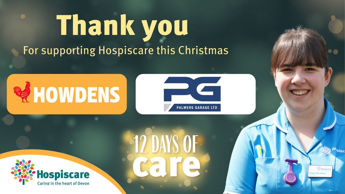 Hospiscare's tweet photo. It's Day 2 of #12DaysOfCare and we want to say a huge thank you to @HowdensJoinery and Palmers Garage for sponsoring today's care on our ward.

Their support helps us be there for our community when they need us most. 🙌

More info: https://t.co/tmkOSbYQl2 https://t.co/9cxJ64m7Yt