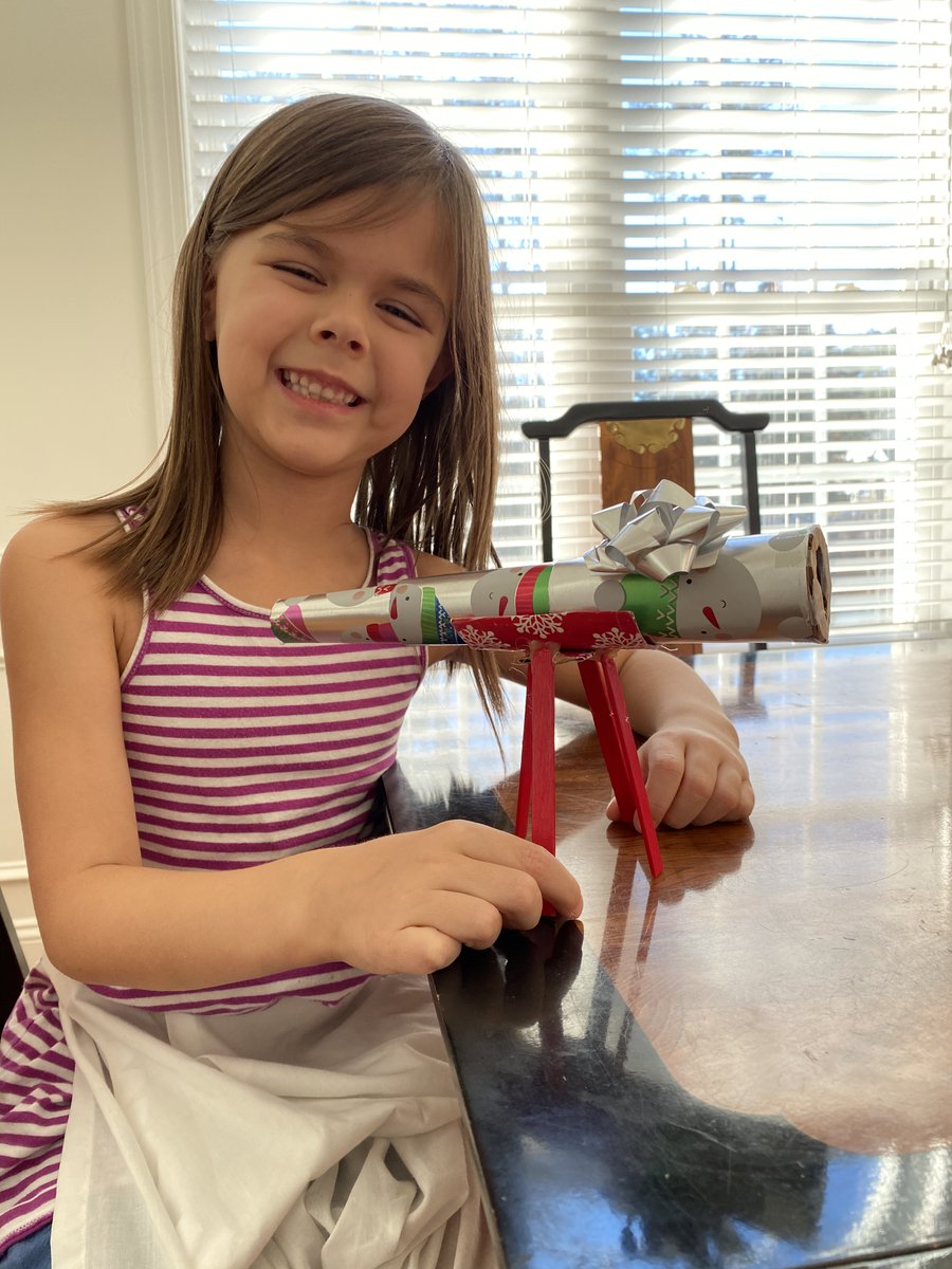RodgersC_'s tweet photo. This @FincherFirsties made a telescope and stand for her Husky Home STEAM Challenge! WOW! 🔭The imagination and creativity just knocks my socks off! I 💙 being the Husky STEAM teacher! @SpringRunSTEAM https://t.co/kR30DGc3wq