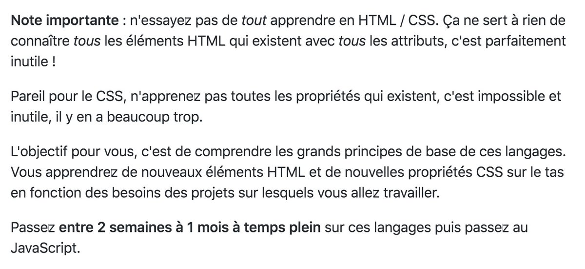 JeremyMouzin's tweet photo. Si vous débutez en programmation et que vous voulez apprendre le #HTML / #CSS ne passez pas trop de temps dessus (vous pourriez y passer votre vie pour connaître ces langages en profondeur !). Passez rapidement au #JavaScript. J'ai mis à jour ma roadmap :
https://t.co/LK1tpVPL4X https://t.co/smTbmAh9s3