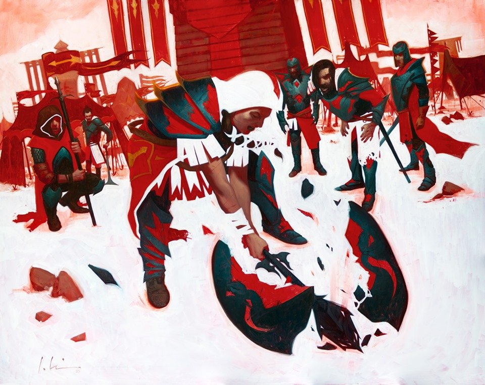 4/8 Red:"Need for Speed" by Christopher Moeller""Ghitu Slinger" by Melissa A. Benson"Dwarven Thaumaturgist" by Kipling West"Embereth Shieldbreaker" by  @JeremyWilsonArt  #mtg    #mtgart