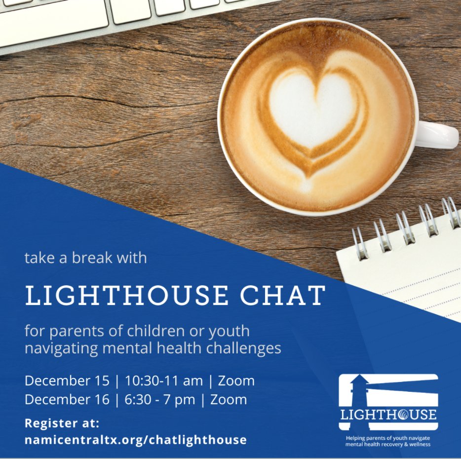GISDCounselors's tweet photo. NAMI Central Texas is hosting Lighthouse Chats for parents of children navigating mental health challenges. Today and tomorrow!  #NAMI #MentalHealthMatters #ParentSupport https://t.co/M5Dudbjlsq 💚💙💚💙💚 https://t.co/QyiqzG6iIG