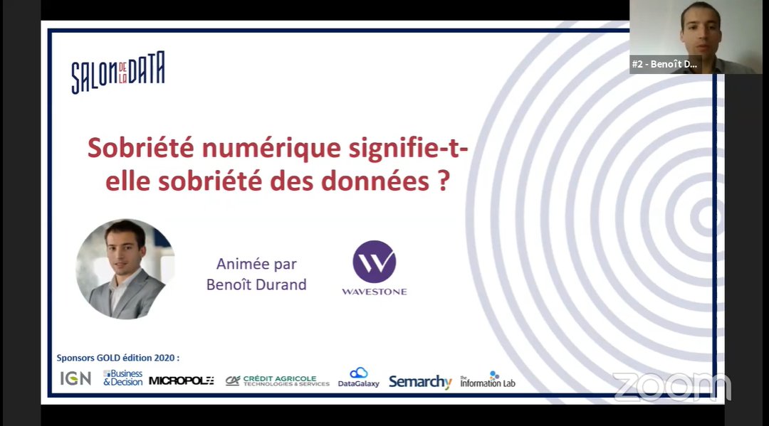 #SalonData2020 #15Decembre "Les enjeux environnementaux nécessitent de réduire l'empreinte mondiale globale du numérique"
Retrouvez le replay de la conférence via ce lien :
"La sobriété numérique vue sous l'angle de la data" par Benoît Durand
app.imagina.io/app/module/156…