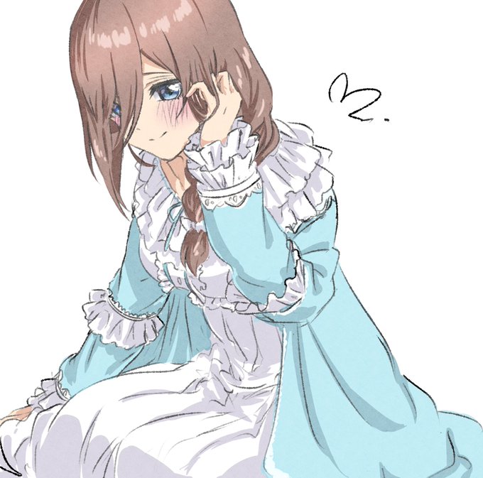 MiさんがTwitterに投稿した中野三玖(五等分の花嫁)のイラスト。