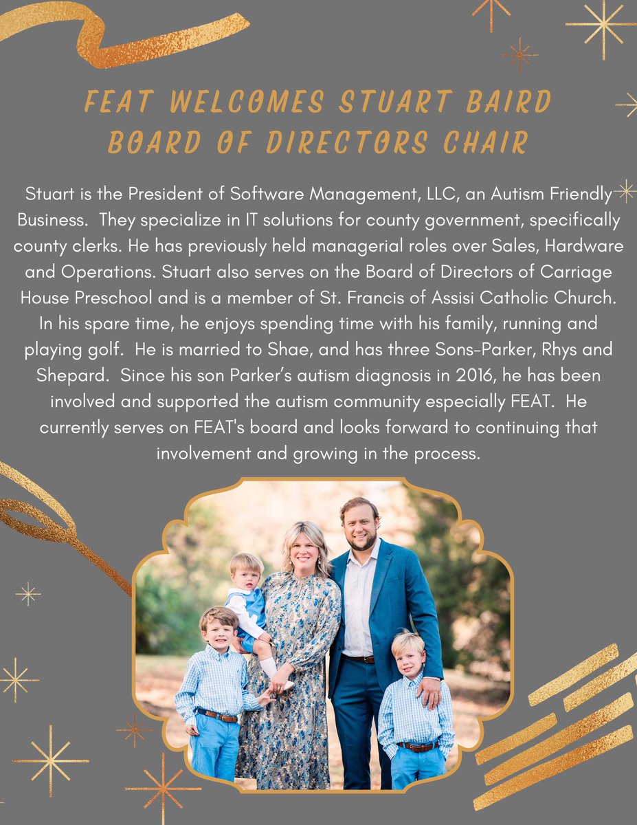 FEAT welcomes Stuart Baird as board of director’s chair.