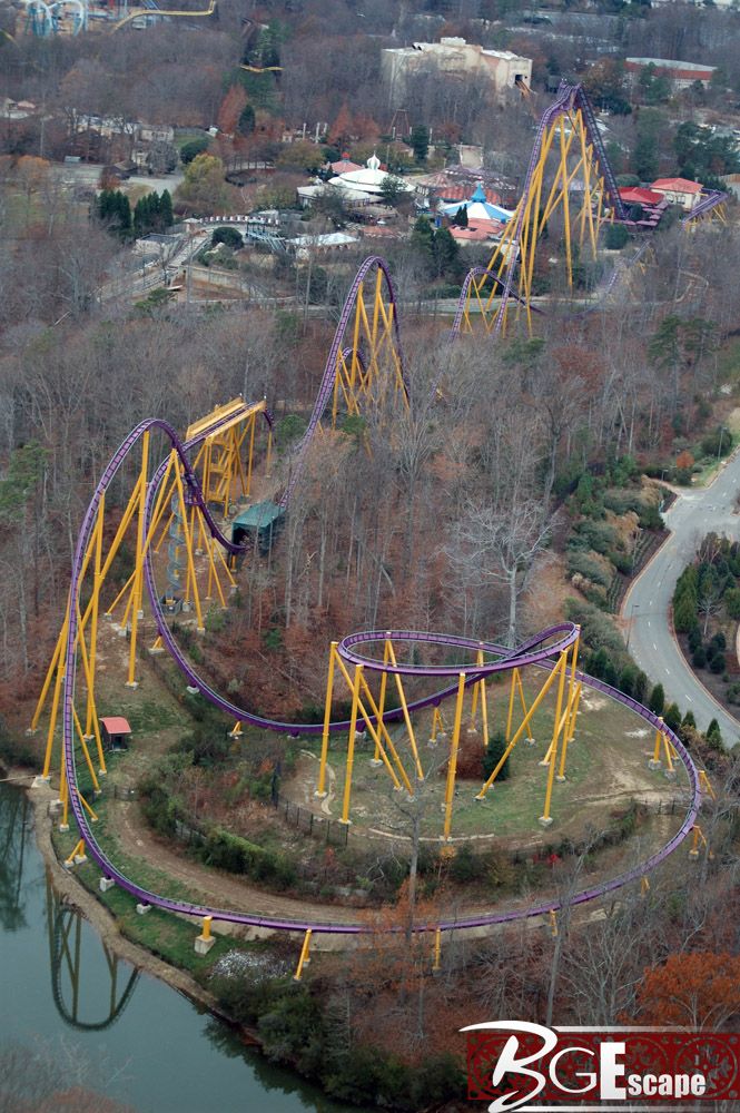 TRCoasters's tweet photo. Good morning! It's Dec 15 and our coaster today is the original B&amp;M hyper coaster: Apollo's Chariot! Opening in 1999, this coaster features an out and back layout that has been giving riders amazing views of the park's natural terrain and the neighboring rivers. #Apolloschariot https://t.co/E8Tf0Dt1Ry