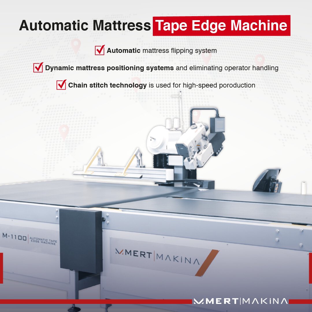 MertMachinery's tweet photo. Sewing machine, chain stitch machine with double transport for thick materials and non-stop stitching.
.
#MertMakina #MertMattressMachinery #Mattress #MattressMachinery #MattressMachine #QuiltingMachine #TapeEdgeMachine #MattressPackingMachine 

🌐 https://t.co/FJhmlAZOJC https://t.co/ju2Tu8iBqB