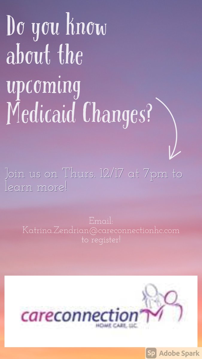 CareConnection5's tweet image. Are you aware of the upcoming Medicaid changes?  Join us to learn more!  Register at 
 us02web.zoom.us/meeting/regist…

#homecareli #inhomecare #Medicaidchanges
