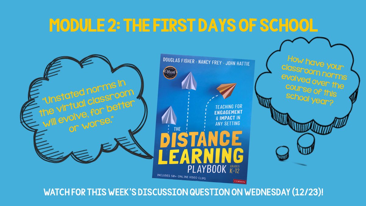 WPSAVID's tweet photo. This week we'll be tackling Module 2: The First Days of School. Be watching for the discussion question on Wednesday (12/23)! Whether you're just starting remote teaching or have been at it all year, we know you have much to share! #WPSAVIDBookChat #WPSAVID https://t.co/15rGPBd5yq