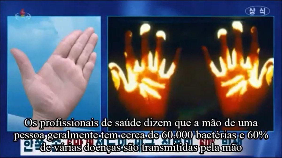 Sobre a lavagem das mãos.