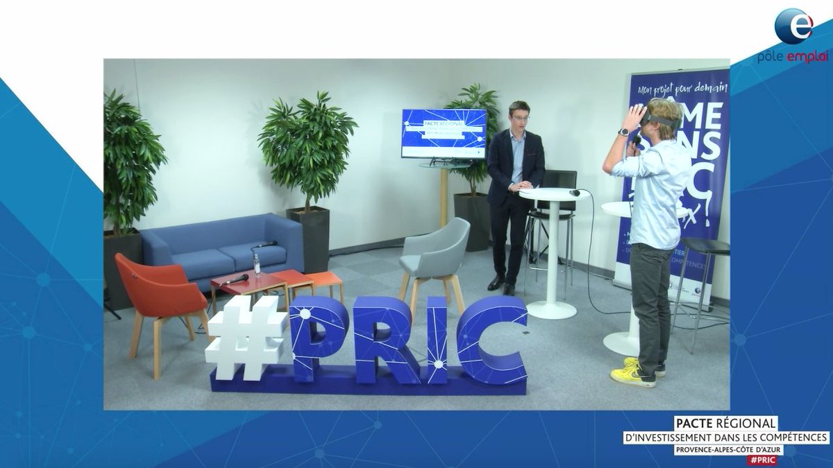🔴Webinaire #PRIC @pole_emploi dans les Alpes-Maritimes. L'innovation est au rendez-vous pour se former, développer les compétences. Découvrir un métier par le casque à réalité virtuel.  Un outil immersif facilitant pour découvrir son métier. #TousMobilises #formation