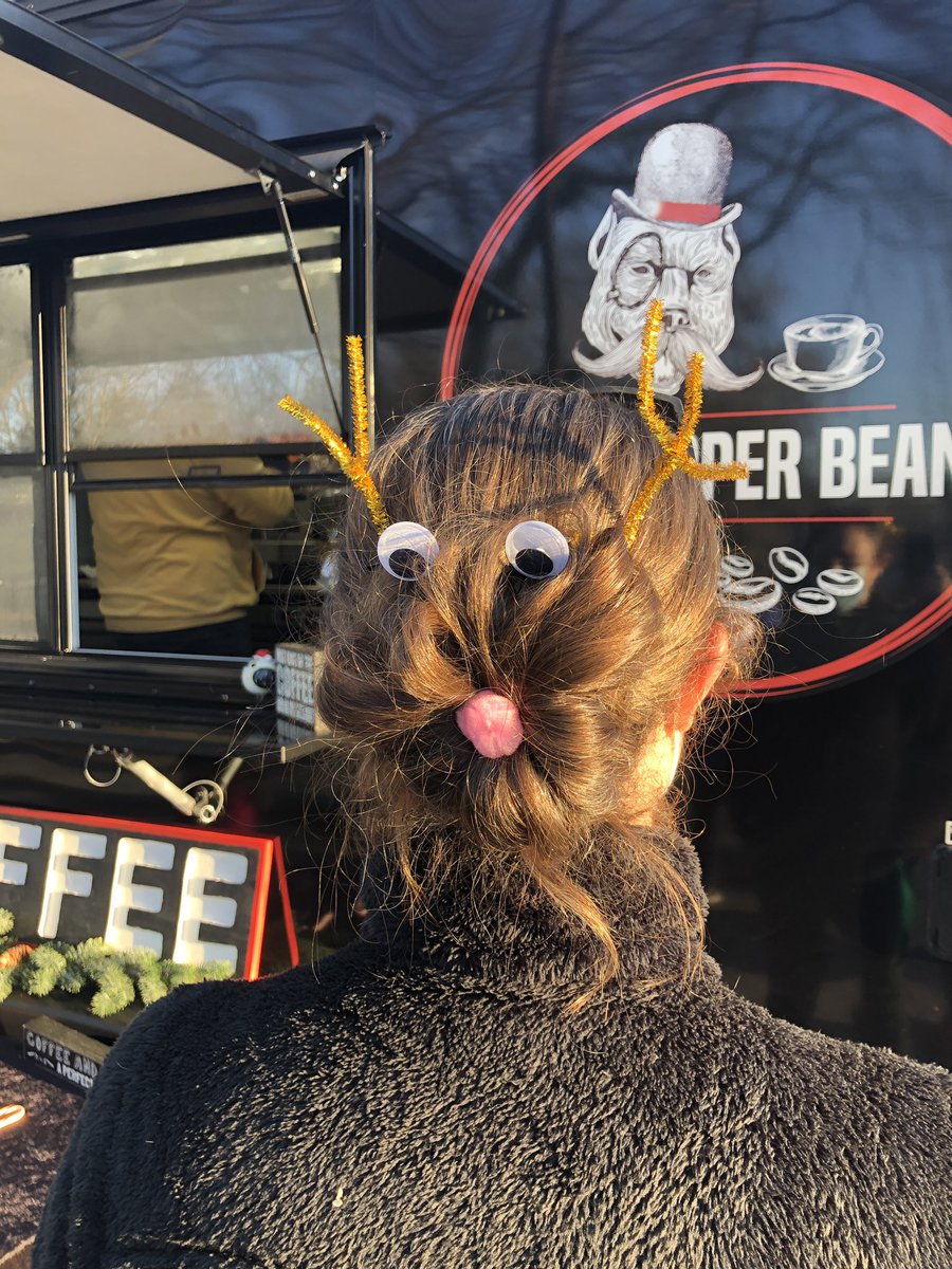 SpeasGlobal's tweet photo. Look at our Holiday Headwear!!! And send us your photos!!! 

Thank you #SpeasPTA for the Coffee Truck from The Dapper Bean and @CFAPeaceHaven breakfast!!! 

You know the ways to our teacher hearts! ❤️🐝❤️ @wsfcs @ibpyp https://t.co/XlYxRCzZhE