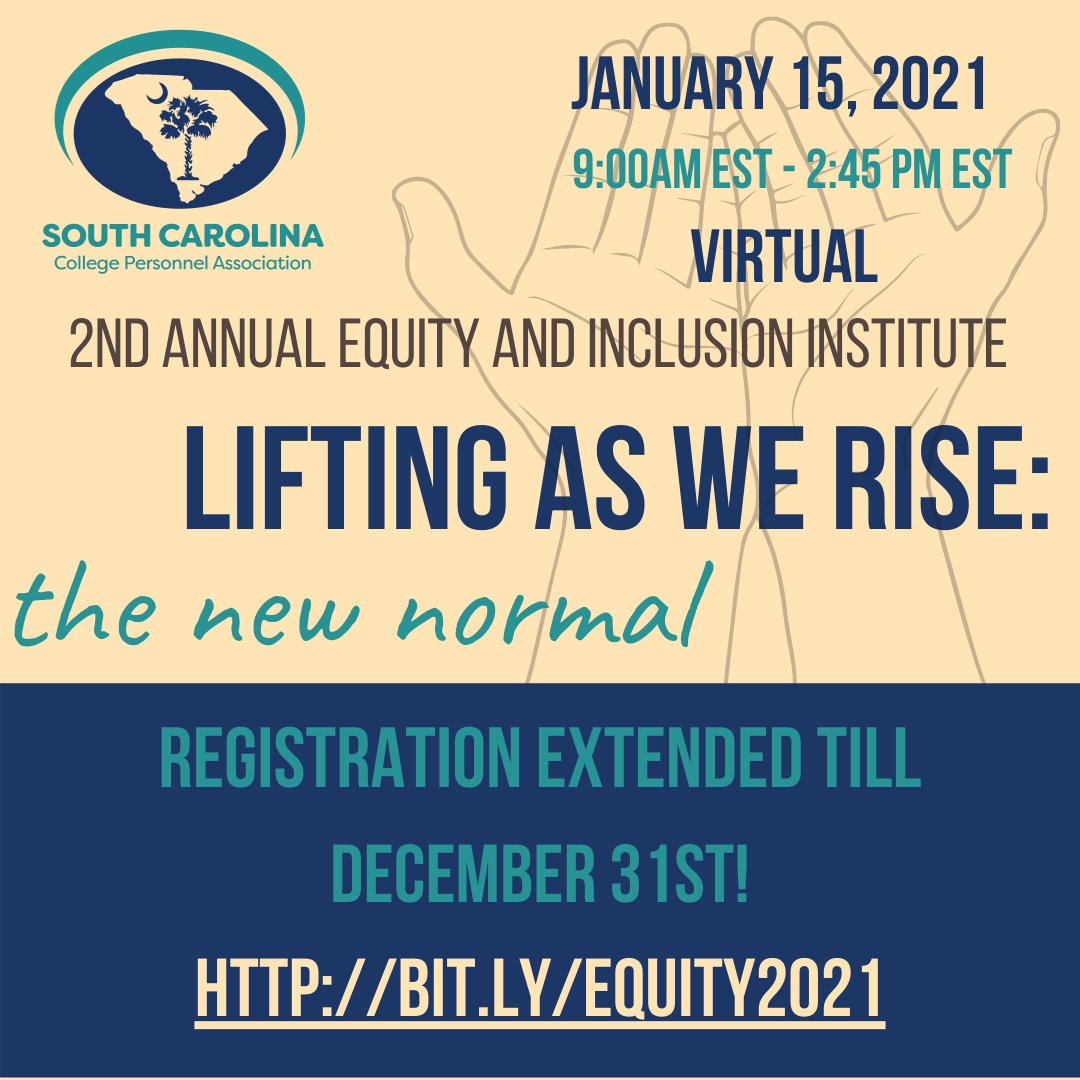 Extension ALERT! 🎴 You have until 12/31 to Register for the Equity and Inclusion Institute. Don't miss out! 😀 s1.goeshow.com/acpa_sc/SCCPA/…