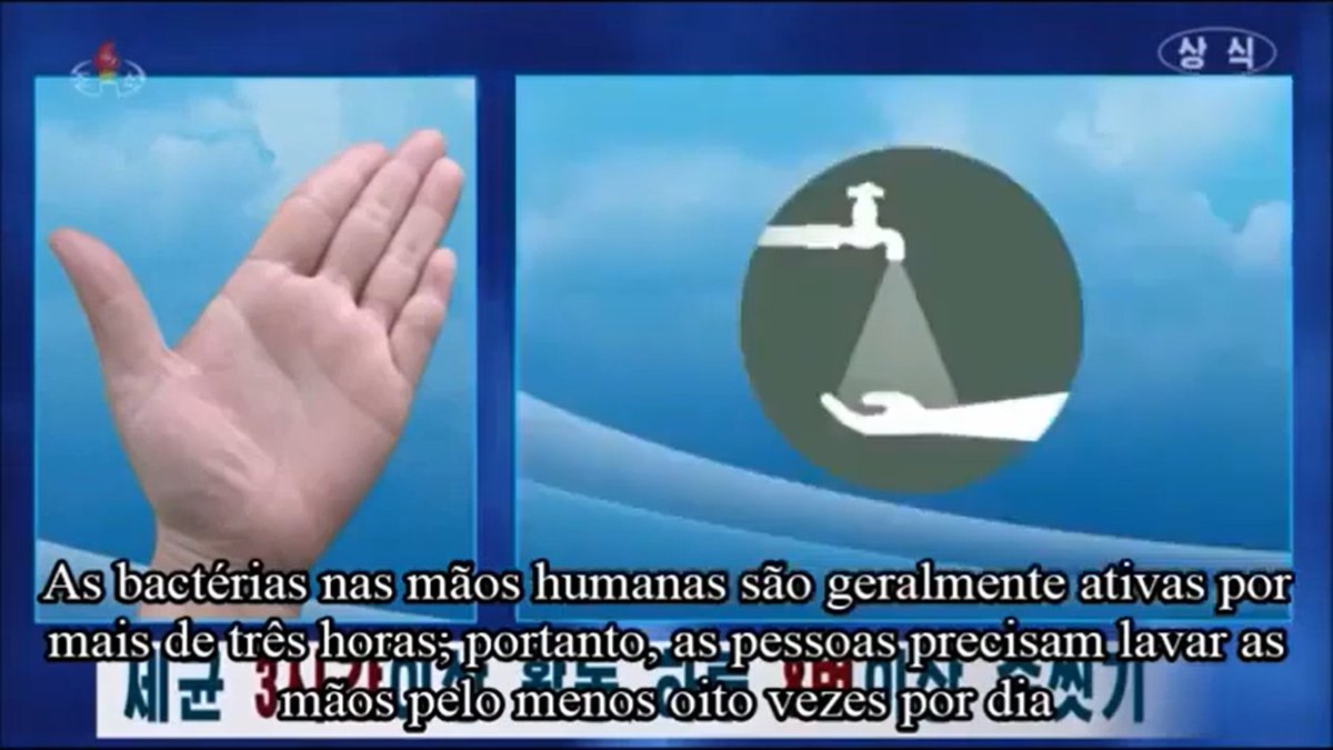 Sobre a lavagem das mãos.