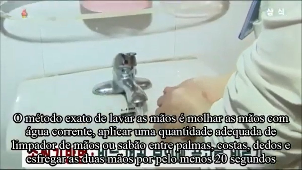 Sobre a lavagem das mãos.