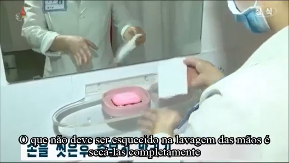 Sobre a lavagem das mãos.