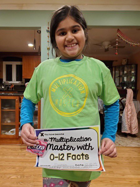 MrsJackow's tweet photo. Our first multiplication master of the year! Way to go, Simran! ๐คฉโ๏ธ๐๐ @mrscarterlc22 @LynnCrestTigers @WdbgSchools #22tigers #1WTSD #multiplicationmaster https://t.co/LsFSGwHFc5
