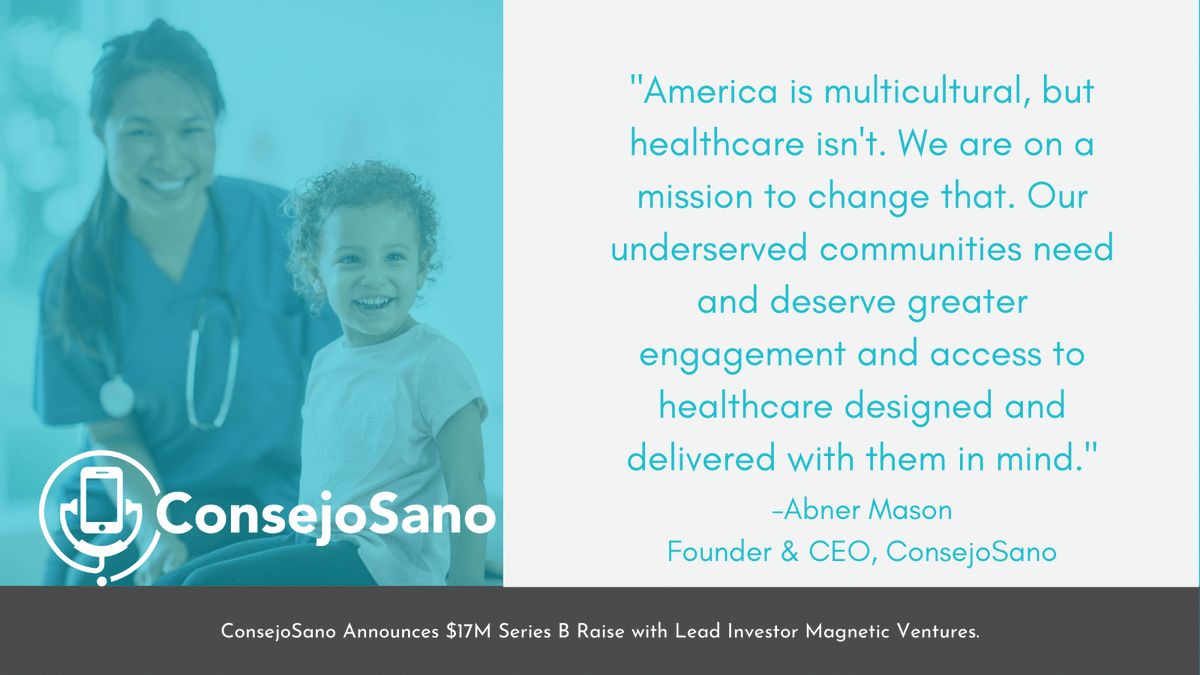 SameSkyHealth's tweet photo. Incredibly excited to announce our #SeriesB. Grateful to our Lead Investor #MagneticVC, @DaVita @SalesforceVC #AHA &amp; @VicOladipo for their belief in our mission. Thanks to #7wireventures #TheImpactEngine #TuftsHealthPlan &amp; #WanxiangAmerica for the support.
https://t.co/6IWewVBkwp https://t.co/AFKiCK9iTi