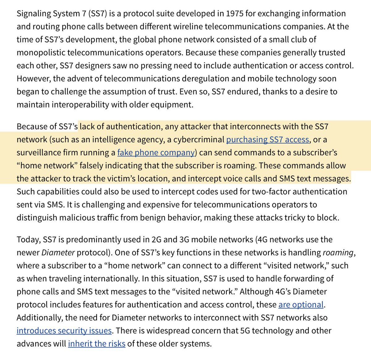 2. A 70s era global system helps carriers route calls & messages. Problem is, system is trusting, so if you control a telco...you can send non-legit instructions to do things like:-silently track phones-intercept messagesFrom anywhere...to anywhere.  https://citizenlab.ca/2020/12/running-in-circles-uncovering-the-clients-of-cyberespionage-firm-circles/