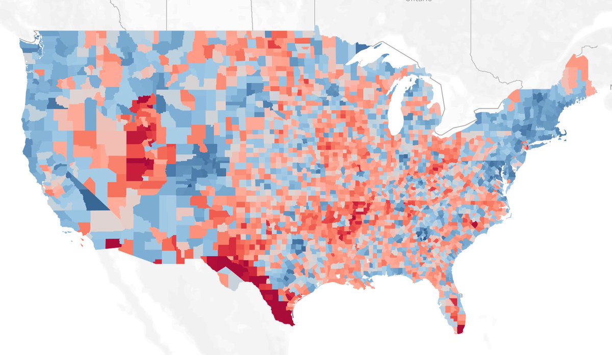 I haven't posted many maps and charts post-election because I'm hesitant to do with incomplete data given the slow count. Here are a few to start out with. Here's a final county-level swing map for the Lower 48.