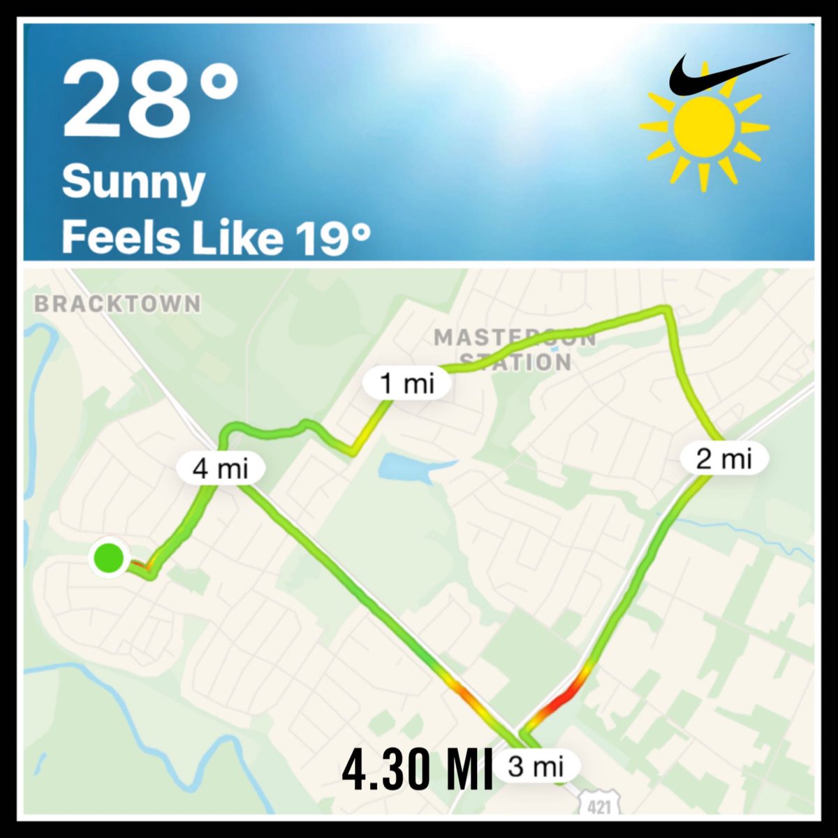 LaMontrose's tweet photo. It’s literally freezing outside.

Also, water is wet and I went for 4.30mi #runwithLL

Don’t let the weather discourage you from grinding. Get you some!

#NikeRunning
#NikeRunClub https://t.co/sUNcYEgPoh