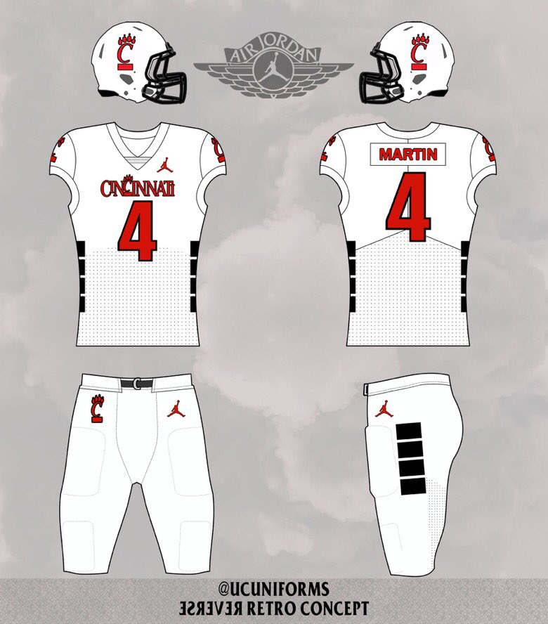 UCUniforms's tweet photo. Some of the other tracker accounts did a college football reverse retro concept, so I wanted to get in on the fun! 

We’re taking the late 90s from the hardwood to the gridiron.

Special thanks to @Captain_Cincy for his enormous help on this project. 

Check out #CFBRR for more! https://t.co/ueSdzKPy0H