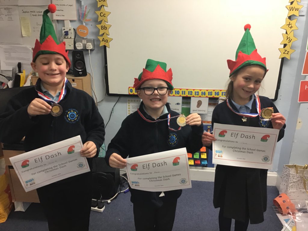 StAugustinesCPS's tweet photo. What a super effort Y2 all made completing their #elfdash. A special well done goes to our medal winners achieving 1st, 2nd and 3rd place 👏👏👏 https://t.co/fVGExAt73R