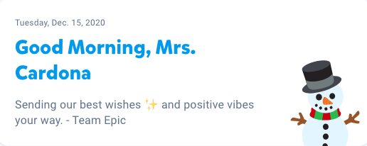 CardonaKidz's tweet photo. Thank you @epic4kids for always having a thoughtful message upon logging into the teacher dashboard. This teacher needed to see that this morning. 💖 https://t.co/ualrfnFJTA