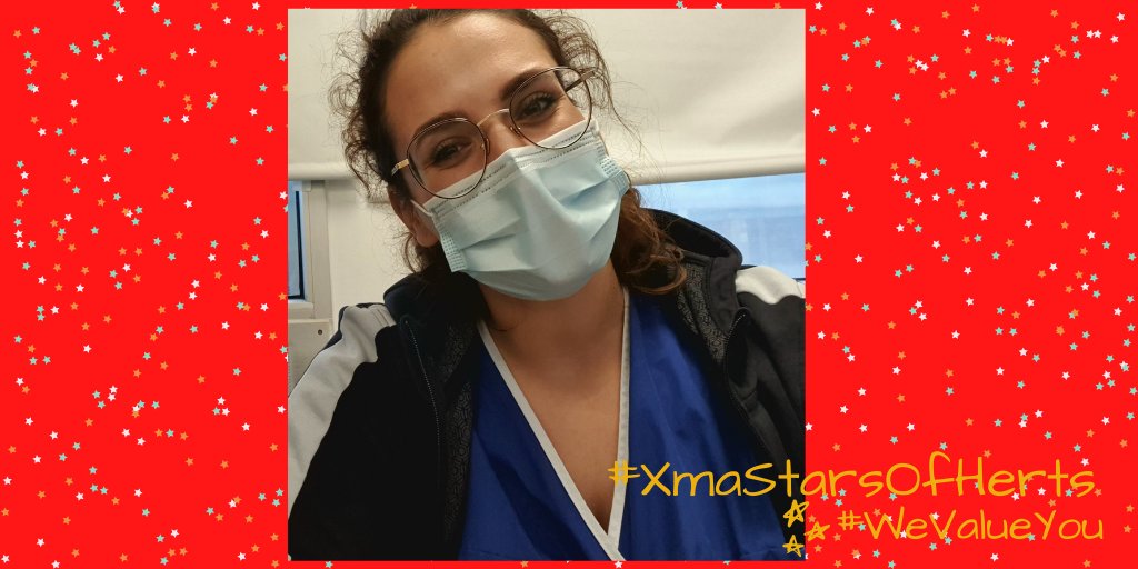 WestHertsNHS's tweet photo. This Boxing day our #XmasStarsOfHerts is our fabulous Senior Sister, Laura Herrero. 'She is very compassionate about her role and always willing to help wherever is needed. She has been an amazing support to our Enhanced Care Workers. We are very lucky to have her in our team'.⭐️ https://t.co/fZ4Sah2O3t