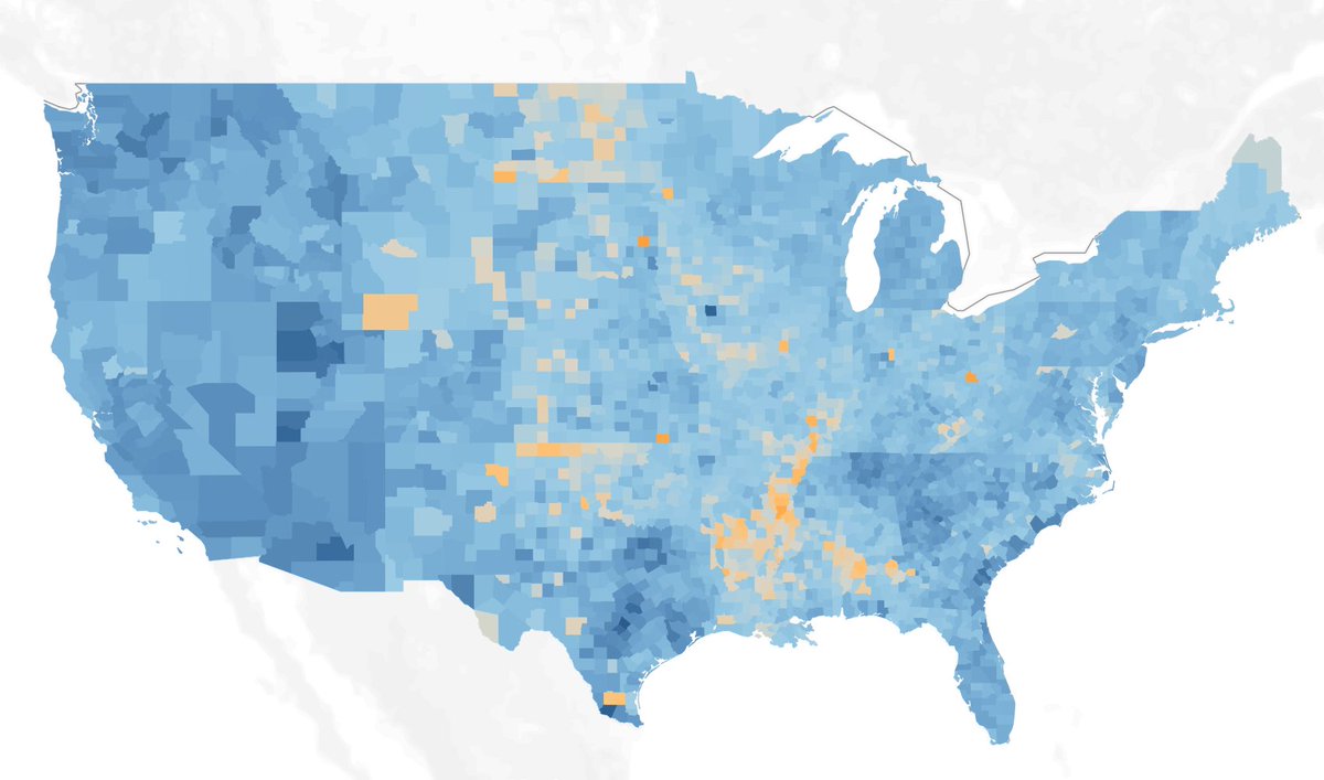 Turnout increase by county. Some outliers: College towns like State College, PA and Athens, OH posted declines or slight increases. Dallas County, IA is the Collin County of the Midwest. It posted a 46% increase in raw votes.Turnout drop in AR coincided with swing to Trump.