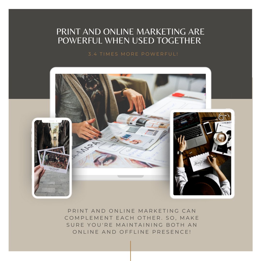 PointSocial1's tweet photo. Print and online marketing can complement each other. So, make sure you're maintaining both an online and offline presence! #digitalmarketing #onlinemarketing #socialmediamarketing #URLsandhastags #offlinemarketing #directmail #directmailmarketing #printmarketing #pointsocial https://t.co/2anTSAtDQ2