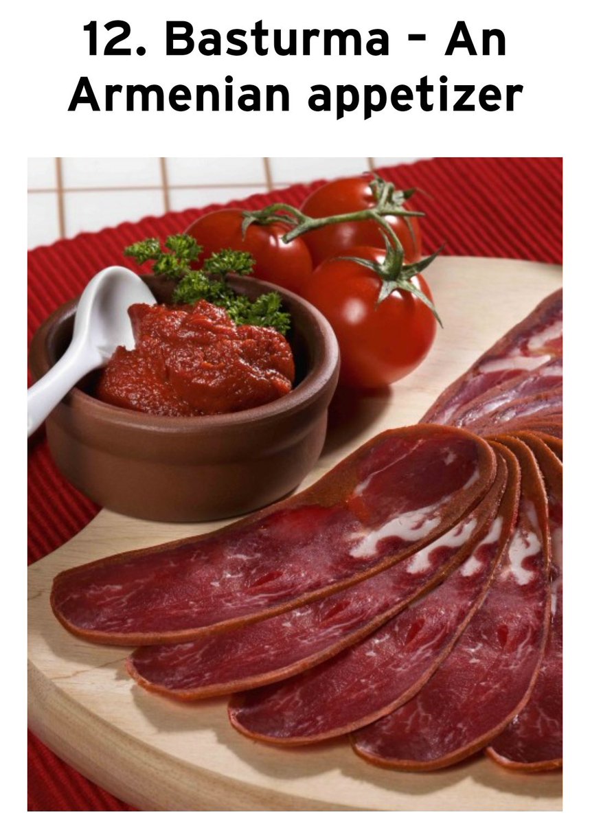 4. Pastirma- it is a pure Turkic meal and word. The word means suppress or press since it is made so. Some ancient historians such as Filippo Argenti mentioned it in its book about Turks.