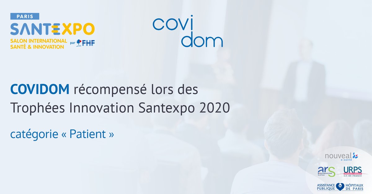 Nouveal_sante's tweet photo. . @Nouveal_sante - filiale La Poste Santé - est fière de remporter le🏆 de l'Innovation @parisSANTEXPO catégorie attractivité du parcours patient grâce à son application #Covidom codéveloppée avec l'@APHP @urps_med_idf @ARS_IDF et @EIThealth_FR 
👉+ infos https://t.co/drhZnrwMXH https://t.co/qiAFRsZIAI