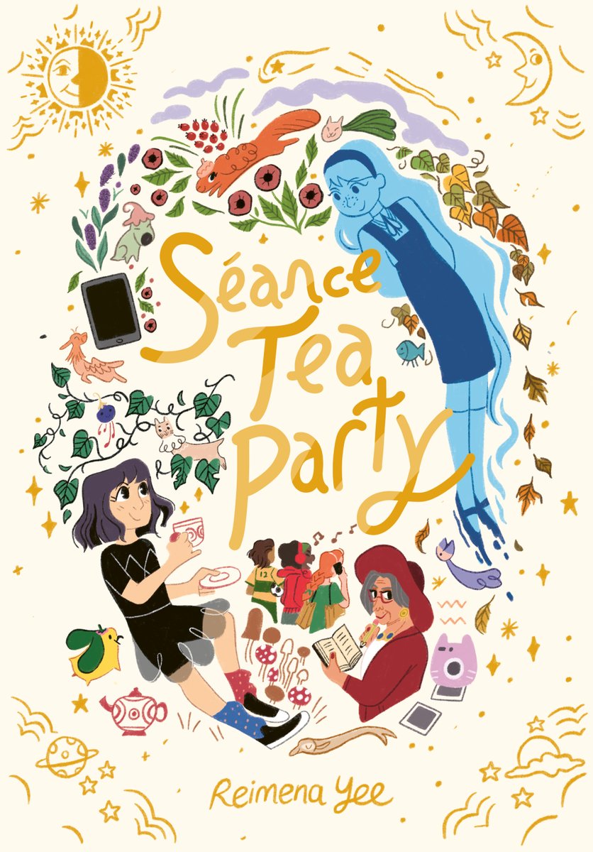 In SÉANCE TEA PARTY,  @reimenayee (with editor  @WhitLeopard) captures the absolute unfairness of having to grow up, with a girl and a ghost who make up the two halves of an awesome friendship story. (With wonderful, organic artwork.)