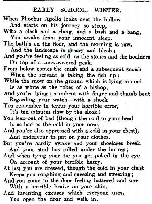 EtonArchives's tweet photo. For this week’s theme, #SchoolWinter, we start with a poem written by a boy in 1923 about waking up for school on a bitterly cold winter morning. 'The morning is raw, and the landscape is dreary and bleak.' #FromTheArchive #archives #EtonCollege https://t.co/GAJp3dHwXN https://t.co/qVRh7uemAT