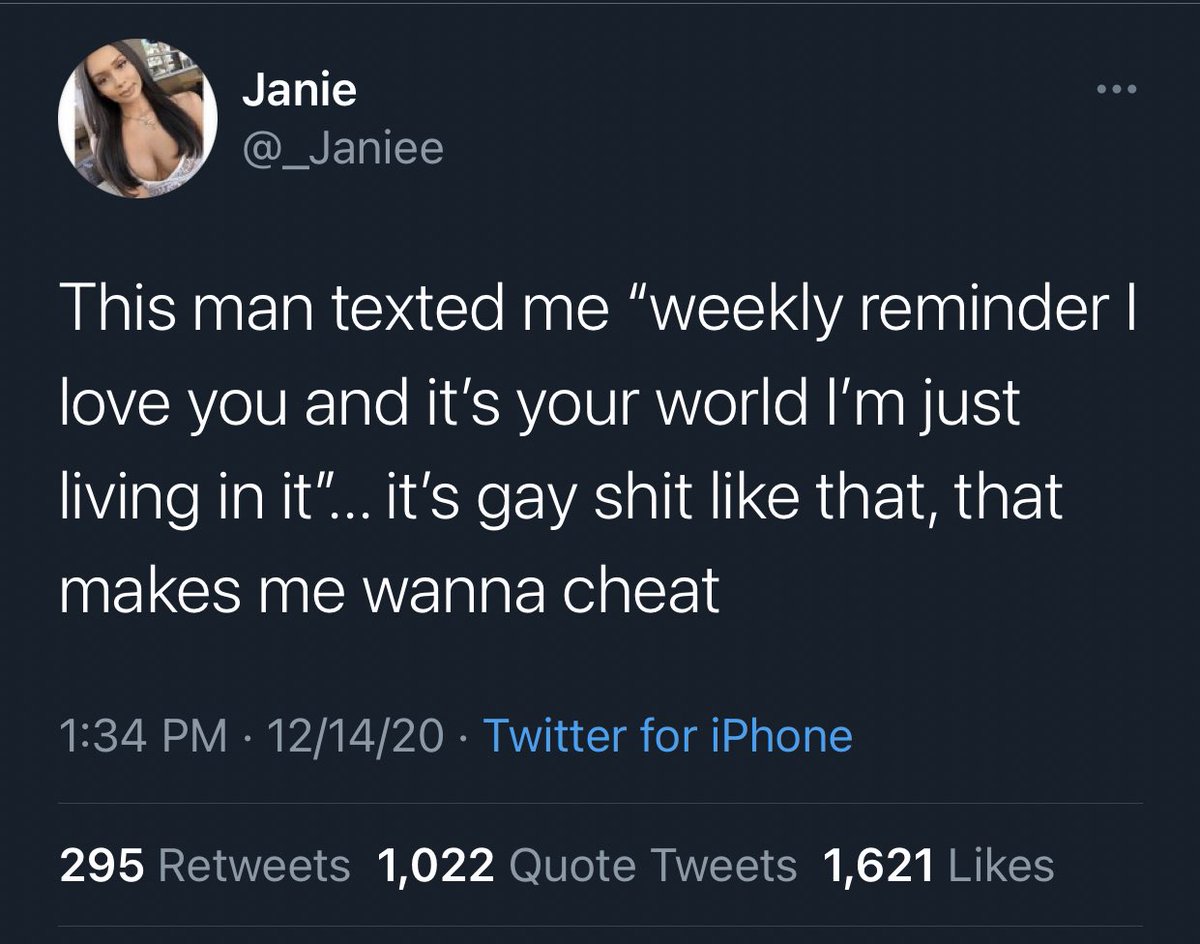 Loving and cherishing your girlfriend is GAY. Man the fuck up.