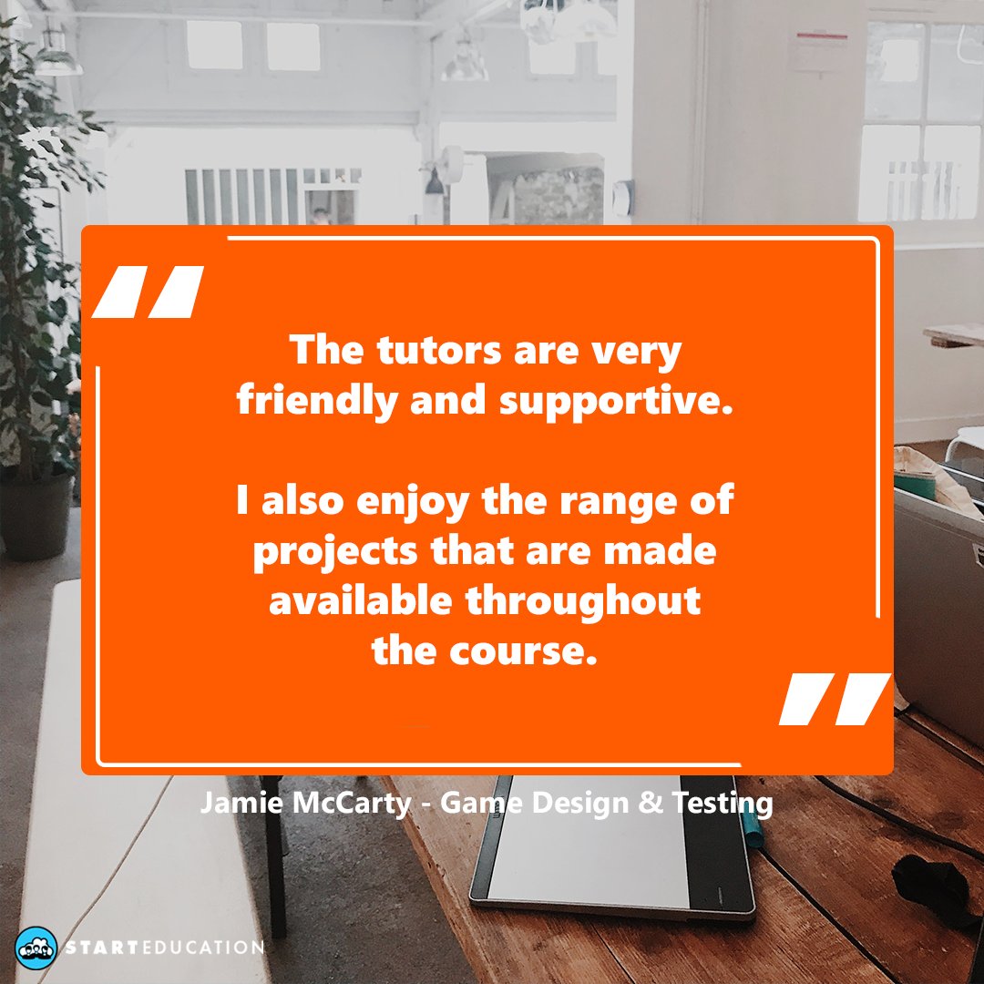 Have a look at this fantastic feedback from one of our Games Design & Testing students!

We always love hearing from our students and how happy they are with all the projects on offer.

starteducation.co.uk

#liverpoool #wirral #merseyside #gamestesting