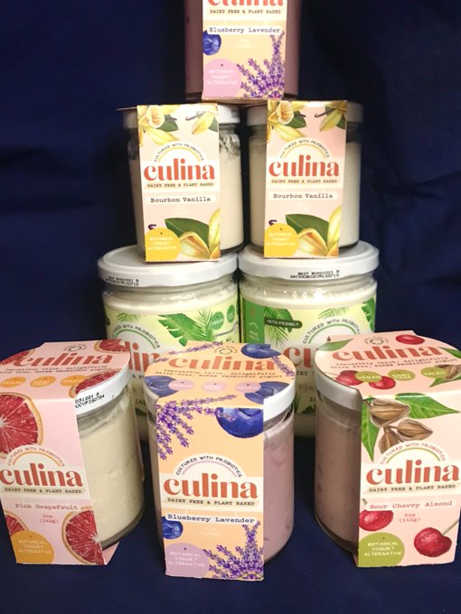 soulfulvegan's tweet photo. Creamy, #coconuty @CulinaYogurt -- #plantbased and fabulous w/flavors like bourbon vanilla and blueberry lavender.  Collect the set.  @VegNews, @soflovegans, @JIFAnimals, @JewishVeg https://t.co/xmq3yo4Exp