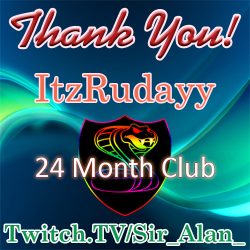 Sir_Alan_'s tweet photo. Want to say a massive Thank You to Rudy for becoming the first person to hit the TWO year sub badge on my #Twitch channel! ๐ณ๐๐ฅ
I greatly appreciate all the support these past few years mate, you've been there from the start & I won't ever forget that ๐โค๏ธ #ILYFAM #KnightOwlz https://t.co/khPGpQVq8H