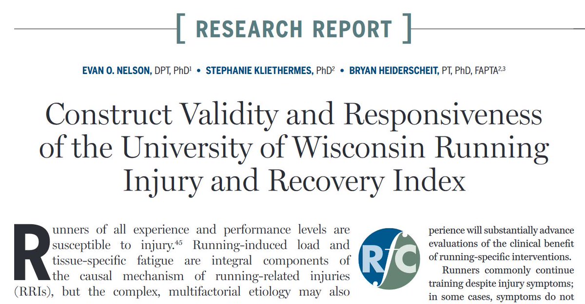 JOSPT's tweet image. December's @JOSPT #ReadforCredit article assesses the UWRI patient reported outcome measure 🏃‍♀️

Remember #ReadforCredit are FREE to access, and you can get #educationcredits for taking the associated exam 👍

Link to paper 👉 ow.ly/rXRL50CLbj8

#yourJOSPT #running #injury