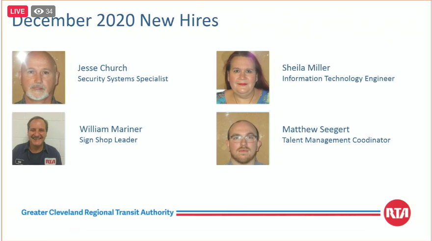 Deputy General Manager George Fields (sp?) shares new hires: