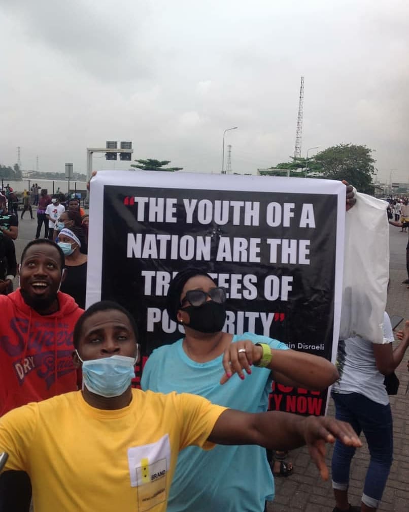 TalkToyin's tweet photo. "THE YOUTH Of A NATION Are The TRUSTEES Of POSTERITY."
 ~Benjamin Disraeli~
#EndSARS #EndSarsNow #EndPoliceBrutality #Lekkitollgate https://t.co/N9AUqH6m8K