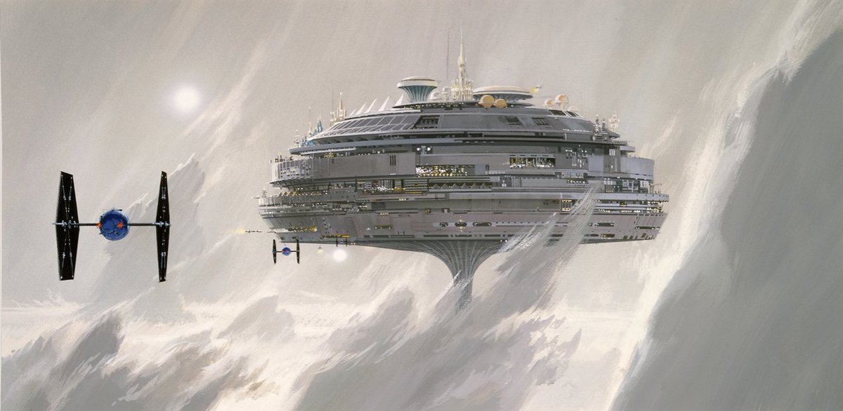 Advent Calendar: The Art of Ralph McQuarrie.Dec 15: Imperial city of Alderaan (feb 1975) - Star Wars (1977)From an earlier version of the SW script. As you know, it will later become Cloud City in The Empire Strikes Back (1980). Nothing is ever lost.