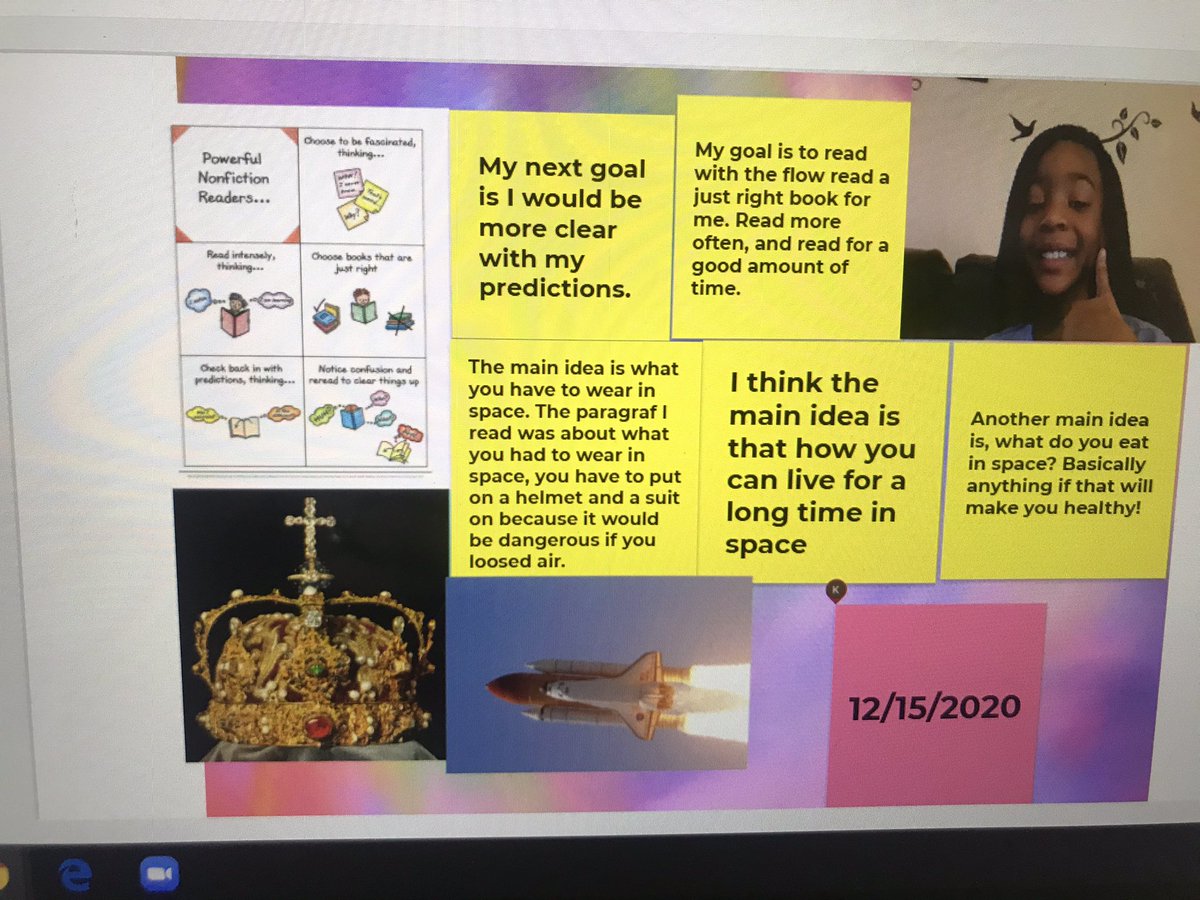 Jamboard has been great for online reading stop and jots! We have been setting reading goals and working on main idea. With jamboard, partners can see each other’s thinking! #c2cinwb #roosevelt2020