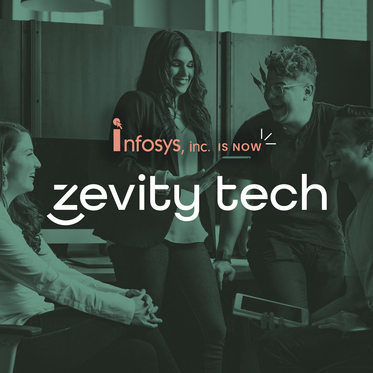 ZevityTech's tweet photo. Infosys Inc. is now Zevity Tech! After nearly 25 years, we’re celebrating our achievements with a new name and brand. We provide the same innovative technology solutions with our trusted and tested team, but with a new sense of pride. #technology #tech #innovation #zevitytech #it https://t.co/ohGo5d44FK