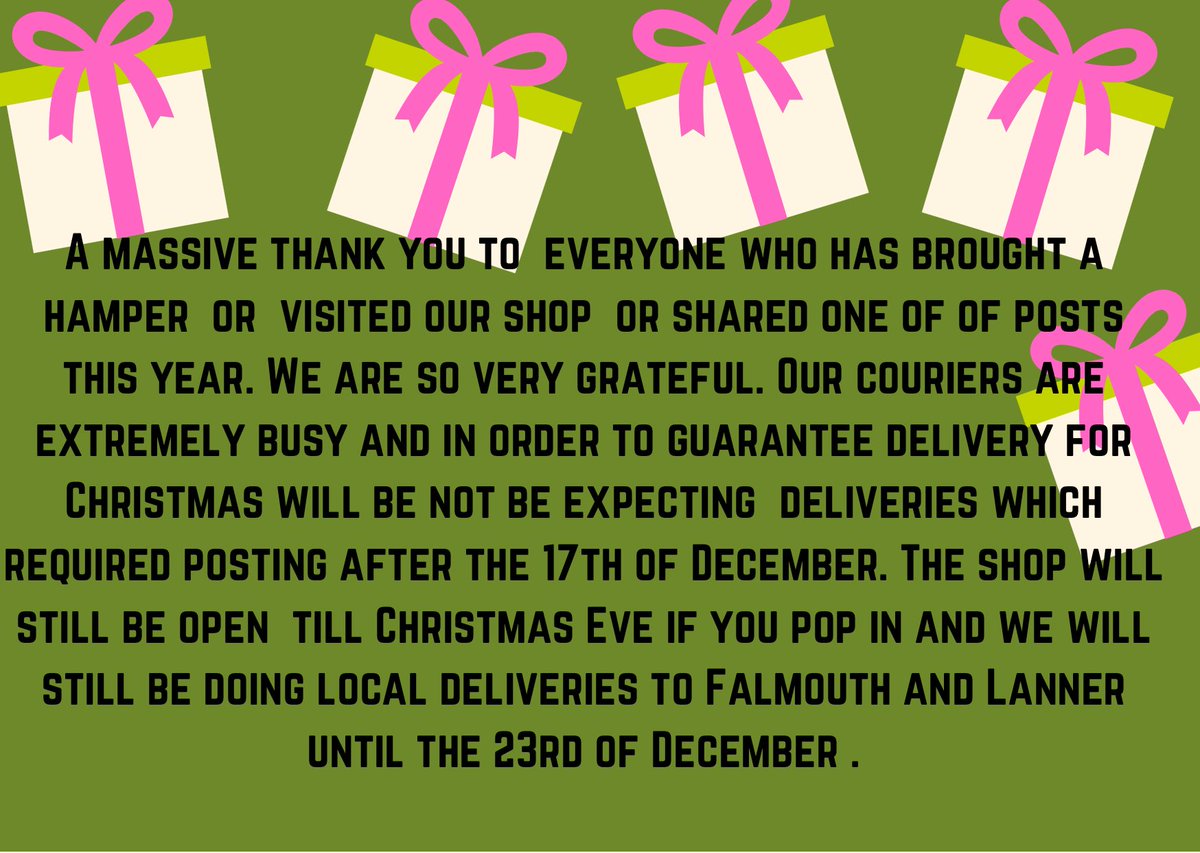 Thank you for all your support this Christmas.