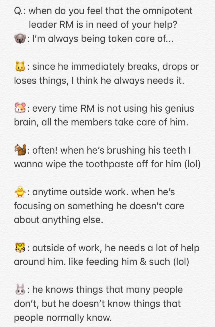 Namjoon being Bangtan's baby: an adorable and soft thread