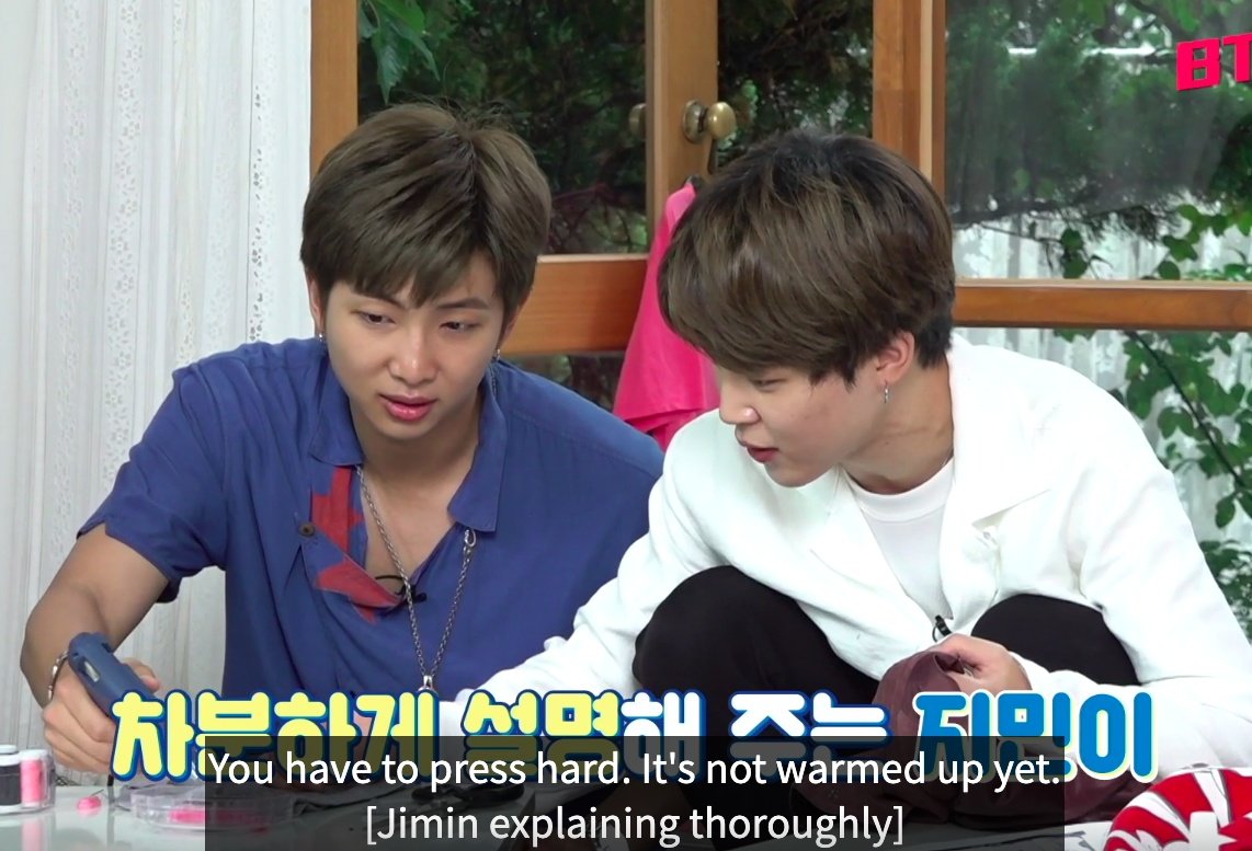 When jimin helped him cuz joonie wasn't able to deal w the glue gun