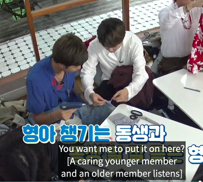 When jimin helped him cuz joonie wasn't able to deal w the glue gun
